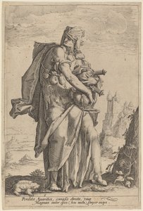 Avarizia da attributed to Jacob Matham, after Hendrik Goltzius