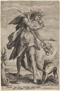 Invidia da attributed to Jacob Matham, after Hendrik Goltzius