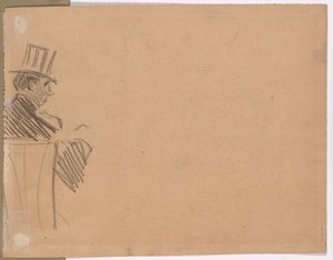 Profilo destro di uomo con cappello alto