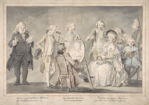 Disegno satirico: Artista che dipinge il ritratto di una vecchia signora, 1729-1804 da attributed to Pietro Antonio Novelli.