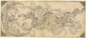 Drago nel fogliame con teste di leone e fenice da attributed to Sahkulu