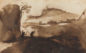 Pastori che scrutano in un abisso da called Guercino Giovanni Francesco Barbieri