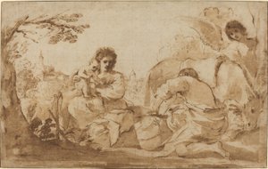 Il riposo durante la fuga in Egitto da called Guercino Giovanni Francesco Barbieri