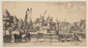 S. Anthonis Marckt met de Waegh, da Vedute di Amsterdam da called Zeeman Reinier Nooms