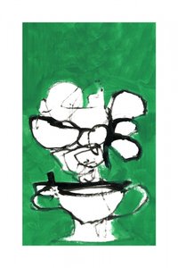 Motivo floreale verde da cartissi