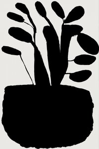 Sagoma botanica nera da cartissi