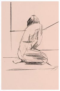 Figura contemplativa inginocchiata da cartissi