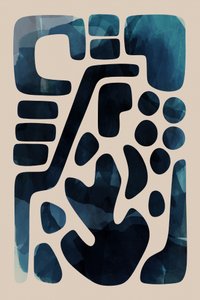 Forme fluide in blu intenso da cartissi