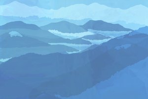 Montagne Blu avvolte nella nebbia da cartissi