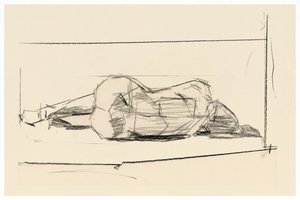 Schizzo di un nudo sdraiato da cartissi