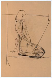 Studio di nudo seduto da cartissi