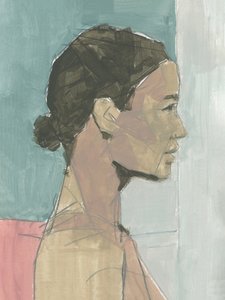Profilo femminile sereno da cartissi