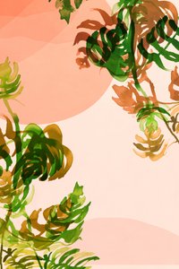 Astratto con morbide foglie tropicali da cartissi