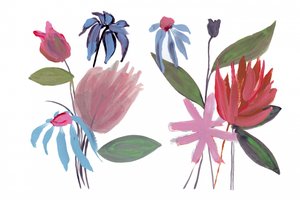 Fiori astratti dai colori vivaci da cartissi