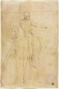 Figura armata a cavallo da circle of Vittore Carpaccio