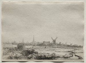 Copia della vista di Amsterdam da nord-ovest