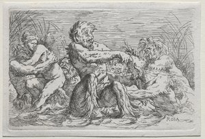 Dei del fiume da copy after Salvator Rosa