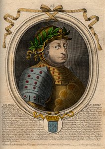 Ritratto di Carlo III il Grosso (839-888), Re dei Franchi - incisione da 