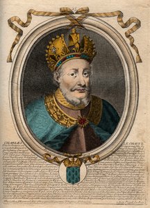 Ritratto di Carlo II il Calvo (823-877), Re di Francia - Carlo II (823-877) il Calvo - incisione da 