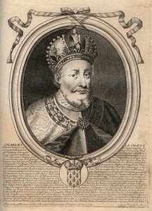 Ritratto di Carlo II il Calvo (823-877), Re di Francia - Carlo II (823-877) il Calvo - incisione da 