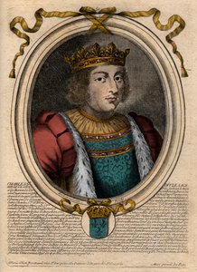 Ritratto di Carlo V il Saggio, re di Francia della Casa di Valois - Incisione da 