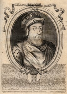 Ritratto di Childeberto I, Re dei Franchi - Re Childeberto I (497-558) - incisione da 