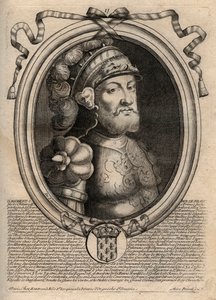 Ritratto di Dagoberto, Re dei Franchi dal 628 al 638 - Dagoberto (605-39) Re dei Franchi - incisione da 