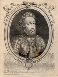 Ritratto di Enrico II (1519 - 1559) Re di Francia - Enrico II (1519-59), Re di Francia - incisione da 