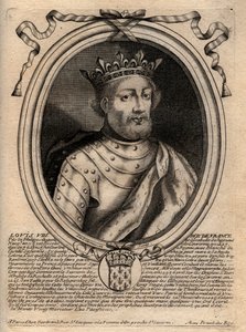 Ritratto di Luigi VIII (1187 - 1226), Re di Francia - Luigi VIII (1187-1226) Re di Francia - incisione da 