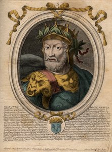 Ritratto di Meroveo (ca. 448-458), primo re della dinastia merovingia - Incisione da 