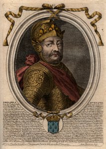 Ritratto di Filippo II detto Filippo Augusto (1165-1223) - Filippo Augusto II (1165-1223) Re di Francia - incisione da 