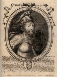 Ritratto di Raoul di Francia (o Rodolfo, c. 890-936) re dei Franchi - Rodolfo (Raoul, Rodolphe) di Borgogna, re di Francia (923-936) - Incisione da 