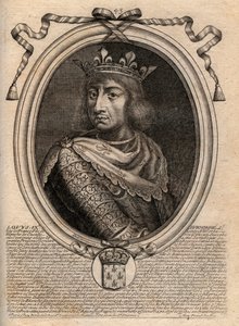 Ritratto di San Luigi (San Luigi, Luigi IX (1214-1270) - San Luigi IX (1214-70) re di Francia - Incisione da 