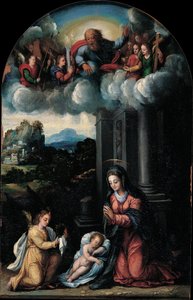 La Vergine adora il Bambino da dei Filippis workshop