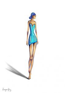 Abito blu elegante da donna da dragonfly