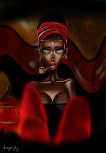 Fumatore dal turbante rosso da dragonfly