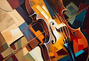 Pittura astratta di violino da F. Abderrahim