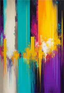 Composizione astratta, colori vibranti e caldi