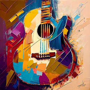 Arte musicale astratta, Chitarra elettrica a colori da F. Abderrahim