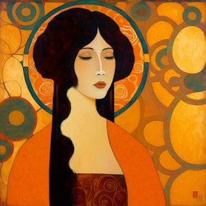 Ritratto astratto di una bellissima donna asiatica attraente, Arte da parete | Stampe su tela