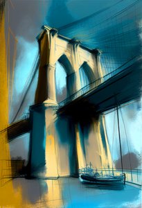 Schizzo astratto del ponte di Brooklyn