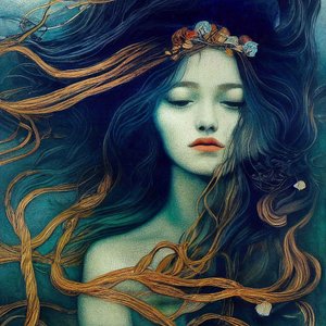 Bella ragazza con capelli al vento da F. Abderrahim