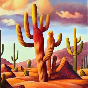 Cactus del deserto in colori caldi