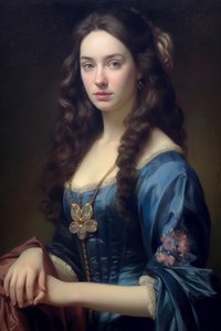 Ritratto di una bellissima supermodella del XVIII secolo | arte su tela stampabile
