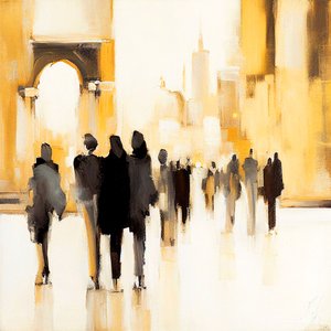 Vita urbana: Silhouette impressionista astratta