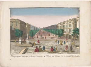 Vista su una passeggiata a Marsiglia da familie Remondini (attributed to)