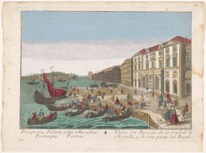 Veduta del Municipio e del porto di Marsiglia da familie Remondini (attributed to)