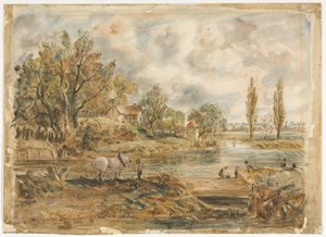 Il cavallo bianco da imitator of John Constable