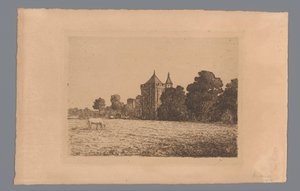 Veduta del Castello Brederode da un prato da jonkheer Barthold Willem Floris van Riemsdijk