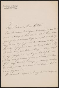 Lettera ad August Allebé da jonkheer Gijsbert van Tienhoven